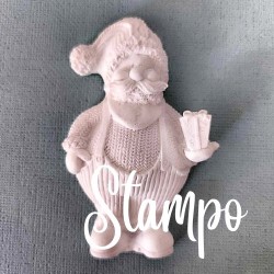 gessetto stampo Babbo Natale con pacchetto di regalo cod. 1132 stampi creativi