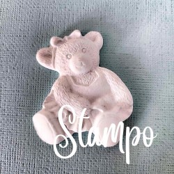 gessetto stampo orso con fiocco  cod. 676 stampi creativi
