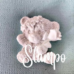 gessetto stampo orsetto con fiori cod. 663 stampi creativi